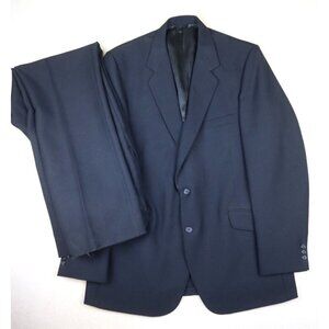 VINTAGE MEN'S NAVY BLUE SUIT - LA MAR CLOTHES - SIZE 42L PANTS 38x33